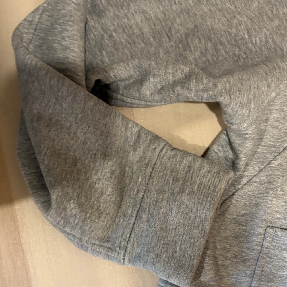 Women's Half-Zip Hooded Sweatshirt in Black and Light Gray - Picture 5 of 6